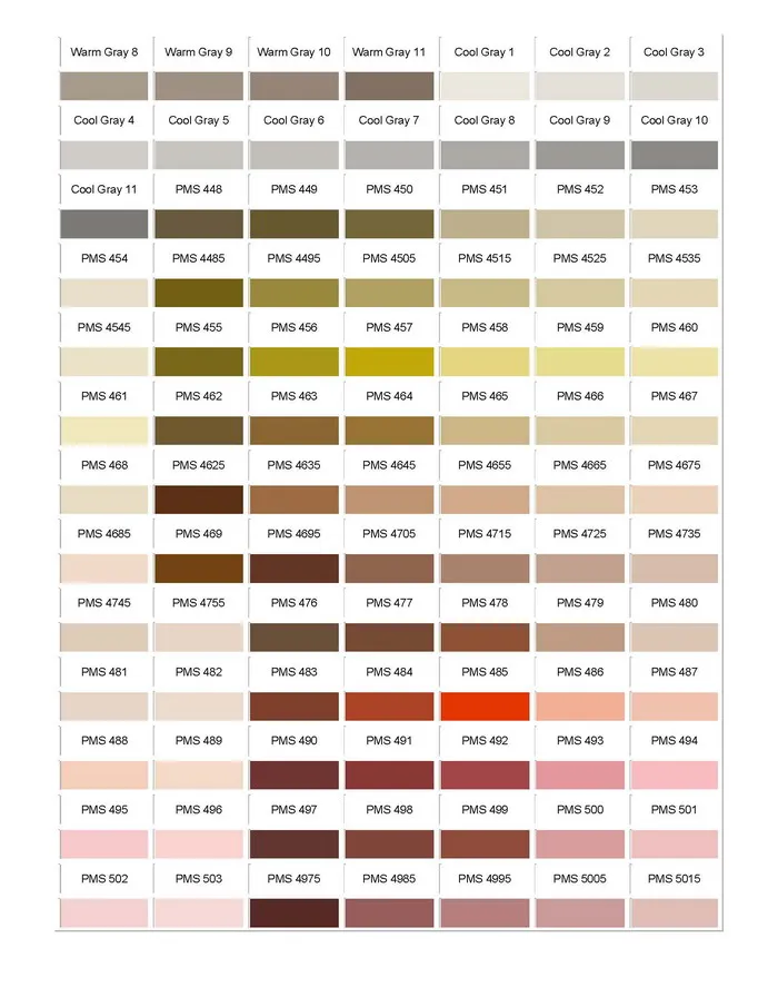 Pantone Colour Chart 07